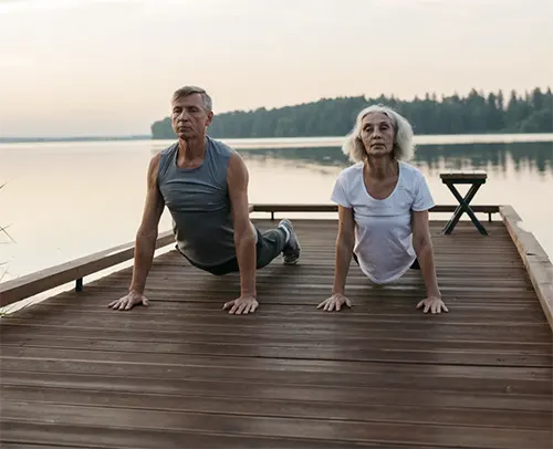 The Birches on Maple - Seniors Doing Yoga