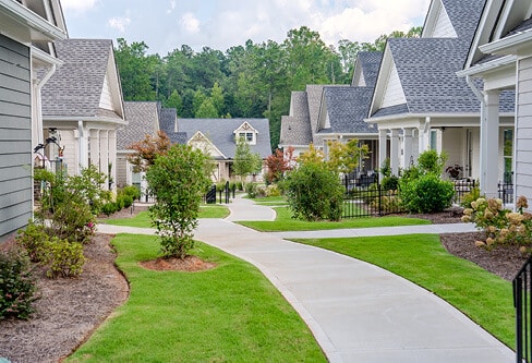 view of the walking paths around the homes available at The Birches on Maple